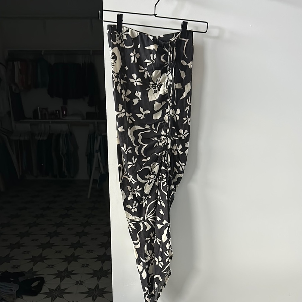 Floral Black and White Skirt